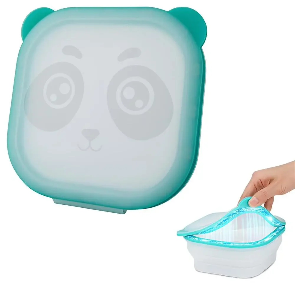 Emchi Magnetic Collapsible Airtight Food Storage Container Blue Panda NEW